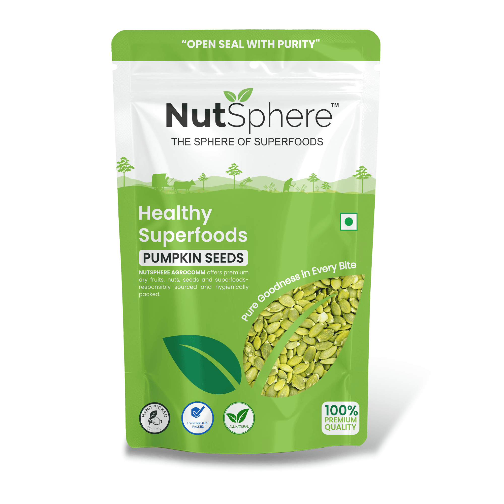 NUTSPHERE AAA Grade Pumpkin Seeds 500gm.