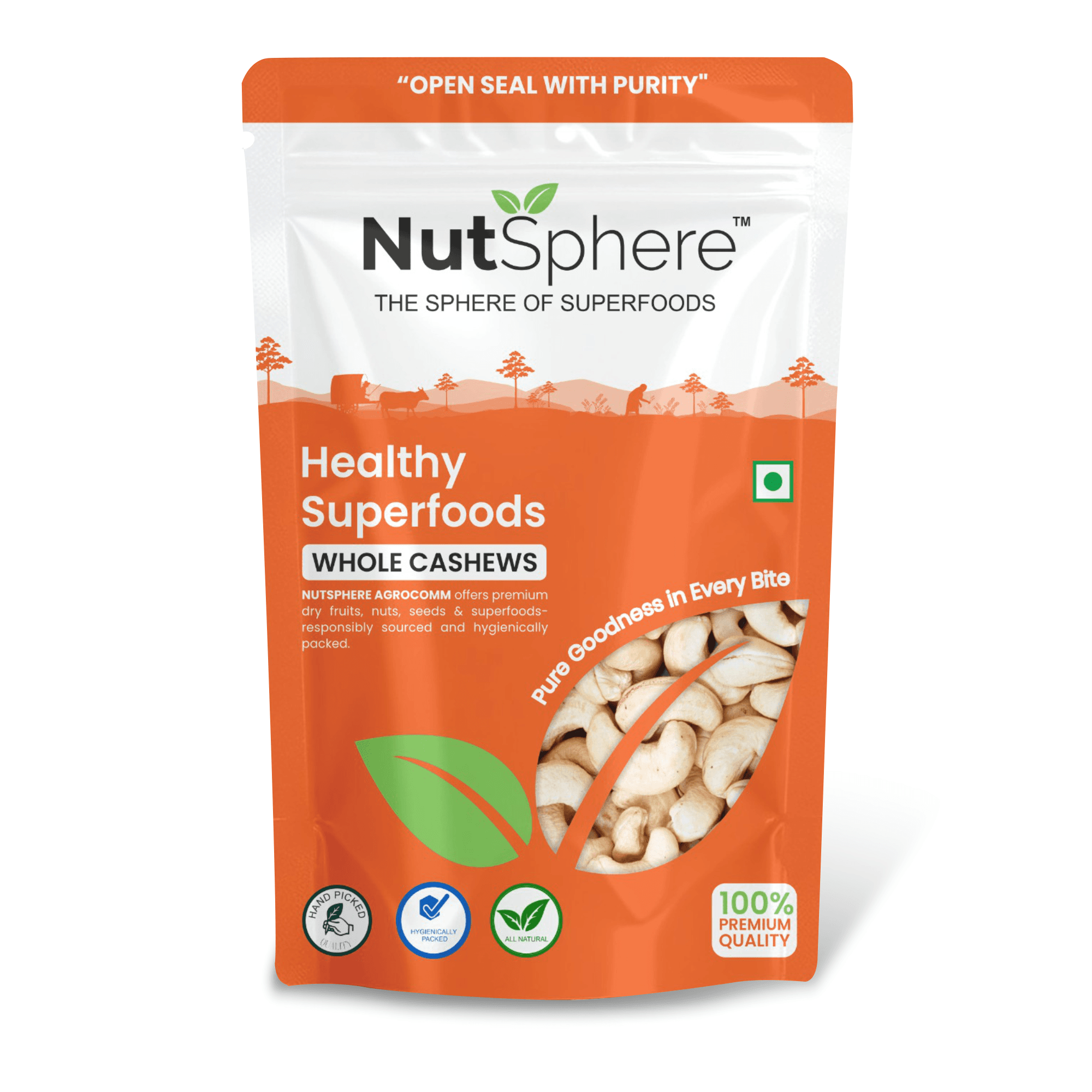 NutSphere Pure Whole Cashews Special Grade (200GM)